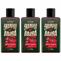 Kit 3X Shampoo Para Barba Essência Guaraná 120G Don Alcides