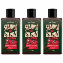 Kit 3x Shampoo Para Barba Essência Guaraná 120g Don Alcides