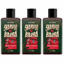 Kit 3x Shampoo Para Barba Essência Guaraná 120g Don Alcides