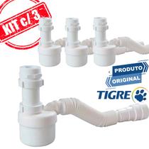 kit 3x sifao copo sifao sanfonado tubo flexivel tigre multiuso
