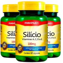 KIT 3X Silício 100% IDR + Vitaminas 60 cápsulas - Maxinutri