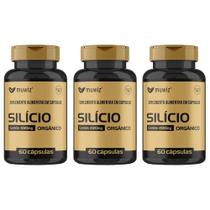 Kit 3x Silício Orgânico 490mg 3x60 Cáps Muwiz Sabor:Sem sabor