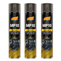Kit 3x Silicone em Spray Automotivo Mundial Prime Protege Couro Plástico - Citrus