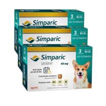 Kit 3x Simparic antipulgas para Cães de 10,1 a 20Kg - 40mg - cx com 3 compr - Zoetis Kit 3x Simparic antipulgas para Cães de 10,1 a 20Kg - 40mg - cx com 3 compr - Zoetis