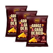 Kit 3X: Snack Puffs Arroz E Grão Bico Barbecue Solo Snacks