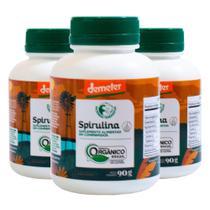 Kit 3x Spirulina Orgânica Certificada 90g em comprimidos - Fazenda Tamanduá