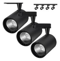 Kit 3x Spot Luminárias Para Trilho na cor preto 24w 3000k 3500k Kit 3x Spot Luminárias Para Trilho na cor preto 24w 3000k 3500k