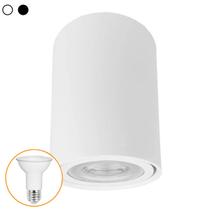 Kit 3x Spot Plafon Teto Sobrepor Redondo Direcionável + Lâmpada Par20 E27 Excelente Acabamento