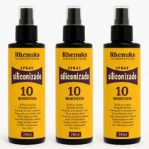 Kit 3x Spray Siliconizado 10 Benefícios 200ml Rhenuks Cosméticos