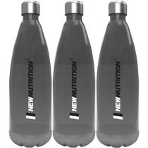 Kit 3X Squezze Plástica com Inox - 700ml Fumê - NewNutrition