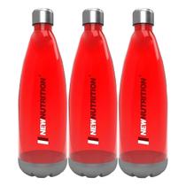 Kit 3X Squezze Plástica com Inox - 700ml Vermelha - NewNutrition Kit 3X Squezze Plástica com Inox - 700ml Vermelha - NewNutrition