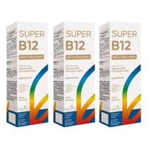 Kit 3x Super B12 Metilcobalamina 9,94 ug Sublingual Morango 20ml Natulha
