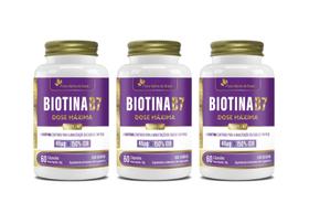 Kit 3x Suplemento Alimentar Biotina B7 60 cápsulas Flora Nativa Kit 3x Suplemento Alimentar Biotina B7 60 cápsulas Flora Nativa