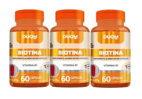 Kit 3x Suplemento Alimentar Biotina Com 60 Cápsulas - Duom