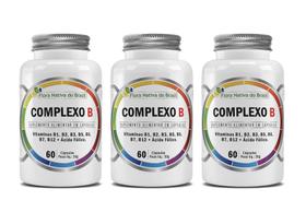 Kit 3x Suplemento Alimentar Complexo B 60 cápsulas Flora Nativa