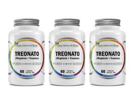 Kit 3x Suplemento Alimentar Magnésio Treonato 600mg 60 Cápsulas Flora Nativa