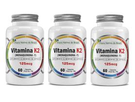 Kit 3x Suplemento Alimentar Vitamina K2 125mcg 60 cápsulas Flora Nativa Kit 3x Suplemento Alimentar Vitamina K2 125mcg 60 cápsulas Flora Nativa