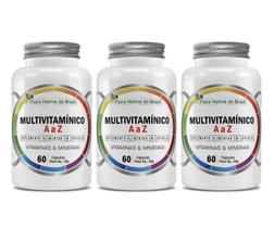 Kit 3x Suplemento Multivitamínico AZ Caps 60 cápsulas Flora Nativa Kit 3x Suplemento Multivitamínico AZ Caps 60 cápsulas Flora Nativa