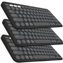 Kit 3x Teclado Bluetooth LOGITECH K380S Pebble Key 2 Grafite