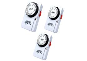 Kit 3x Temporizador Timer AnalógicoProgramável Tomada Bivolt
