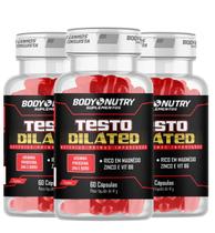 Kit 3x Testo Dilated 60 cápsulas com Vitaminas e Minerais, Boro, Arginina, Magnésio, e Vitamina B6, Body Nutry