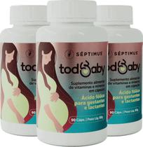 Kit 3x TodBaby Suplemento p/ gestante 90 cápsulas Vitaminas
