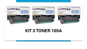 Kit 3x Toner 105A Compativel Para Laser jet 107, Laser MFP 135/137