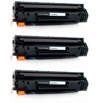 Kit 3x Toner Compatível 35A 36A 85A para M1132 M1212 P1005 P1006 P1505 M1120 1102W P1102W P1102 Preto 1.800