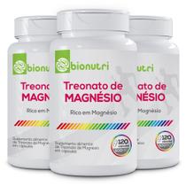 Kit 3x Treonato Magnésio 360 Cáps 500 Mg Bionutri