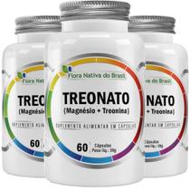 KIT 3X TREONATO ( Magnésio + Treonina) 600mg 60 cápsulas - Flora Nativa KIT 3X TREONATO ( Magnésio + Treonina) 600mg 60 cápsulas - Flora Nativa