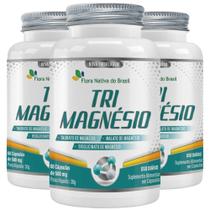 KIT 3X Tri Magnésio Taurato, Malato e Bisglicinato 60 caps- Flora Nativa KIT 3X Tri Magnésio Taurato, Malato e Bisglicinato 60 caps- Flora Nativa