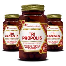 Kit 3x Tri Propolis Vermelha, Verde e Marrom 60 Capsulas Cada - Flora Nativa