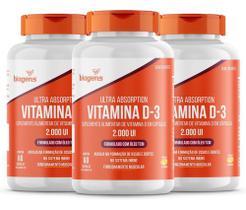Kit 3x Ultra Vitamina D3 2000ui 60 Cap's Gel Tcm Oil Biogens