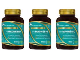 Kit 3x Vegan Tri Magnésio 60 Cápsulas Vegetais Flora Nativa do brasil