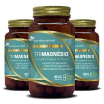 Kit 3x Vegan Trimagnesio (Taurato, Malato e Bisglicinato) 60 Vegan Caps - Flora Nativa