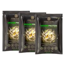 Kit 3X: Veggie Protein Vanilla Sachê Essential Nutrition 30g