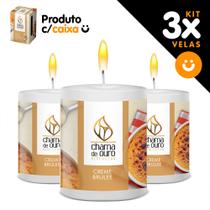 Kit 3x Vela Aromática Vela Perfumada 60g - Creme Brulee