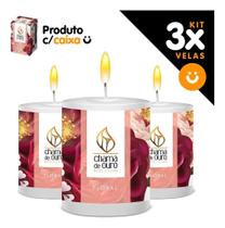 Kit 3x Vela Aromática Vela Perfumada 60g - Floral