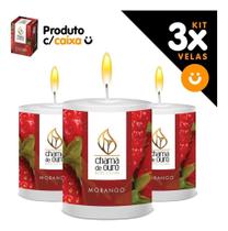 Kit 3x Vela Aromática Vela Perfumada 60g Morango Strawberry Decoração Casa