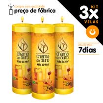 Kit 3x Vela De 7 Dias Atacado 250g Colorida - Várias Cores