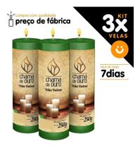Kit 3x Vela De 7 Dias Atacado 250g Velas Na Cor Verde