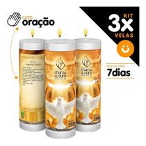 Kit 3x Vela De 7 Dias Oração Religiosa Espírito Santo