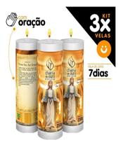 Kit 3x Vela De 7 Dias Oração Religiosa N Senhora Das Graças