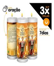 Kit 3x Vela De 7 Dias Oração Religiosa Santo Expedito