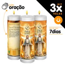 Kit 3x Vela De 7 Dias Velas C/ Imagem E Oração Várias Opcoes