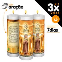Kit 3x Vela De 7 Dias Velas C/ Imagem E Oração Várias Opcoes