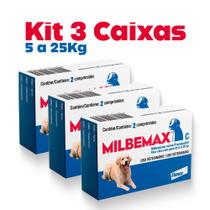 Kit 3x Vermifugo Milbemax para Cães 5 a 25Kg Elanco