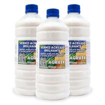 Kit 3x Verniz Acrílico Brilhante 500ml Acrilex