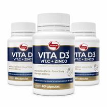 Kit 3x Vita D3 + Vitamina C + Zinco Vitafor 60 Cápsulas Kit 3x Vita D3 + Vitamina C + Zinco Vitafor 60 Cápsulas