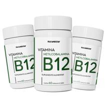 Kit 3x Vitamina B12 Metilcobalamina 180 Cápsulas Natunéctar Comprimidos 9,9mcg Suplementos